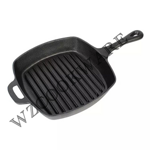 Pre-seasoned Cast Iron Grill Pan, Square Skillet with Helper Handle