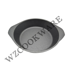 Double Handled Pre-Seasoned Cast Iron Round Dish Pan Roasting Dish, Baking Pan,Oven Safe,