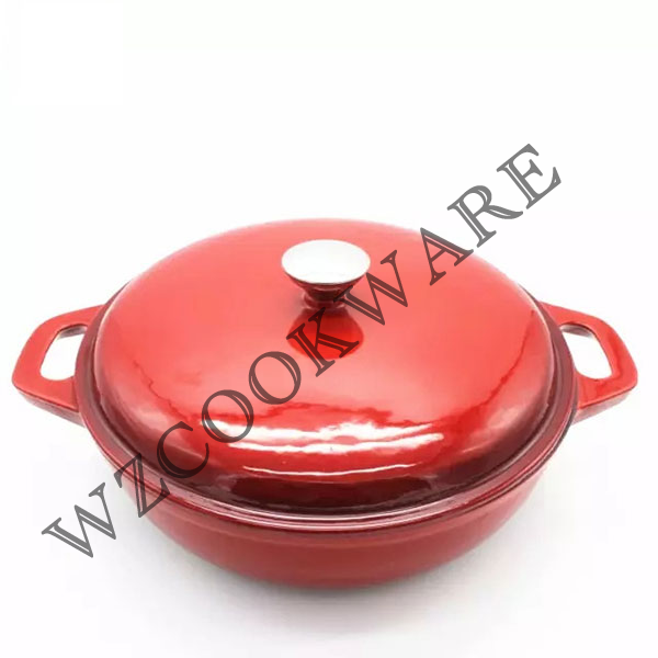 Enameled Cast Iron Dutch Oven with Lid and Stainless Steel Knob
